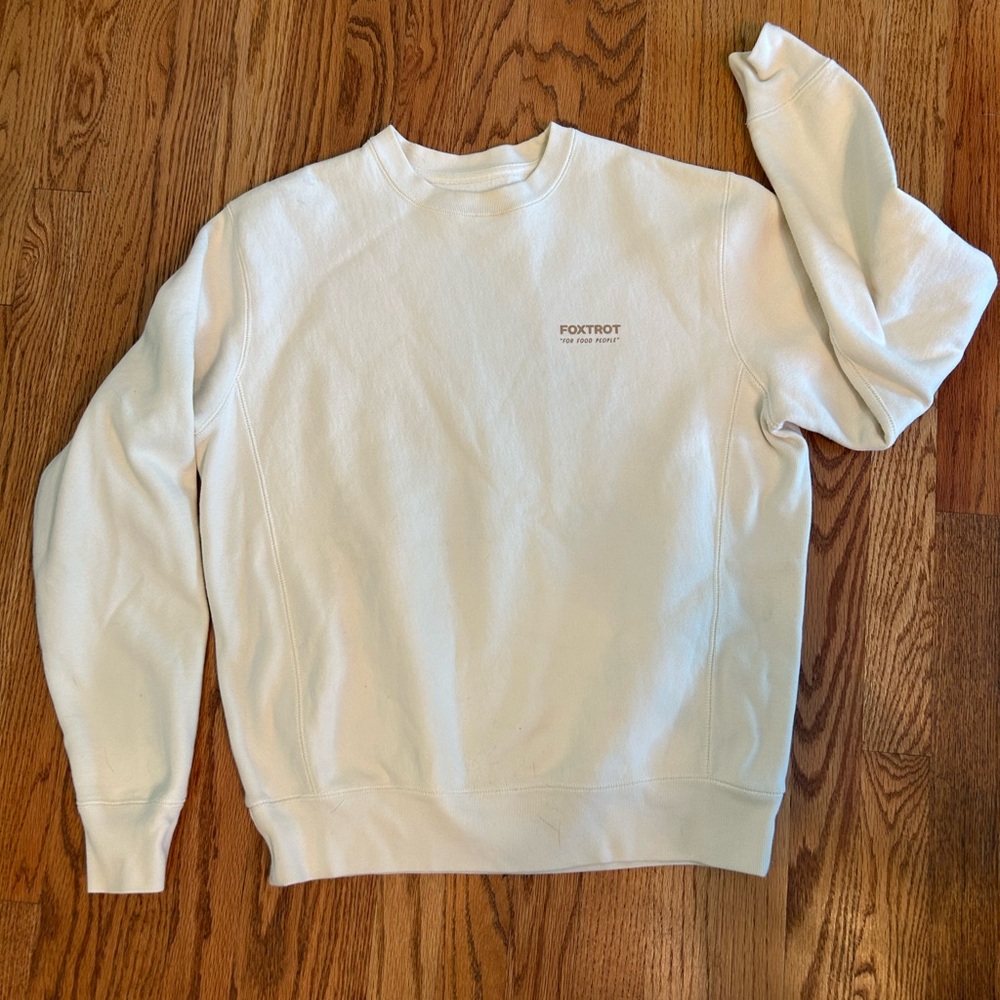 Foxtrot Market Cream Crewneck Sweatshirt Long Sleeve, Heavy weight, RARE | Sz S - Picture 4 of 10